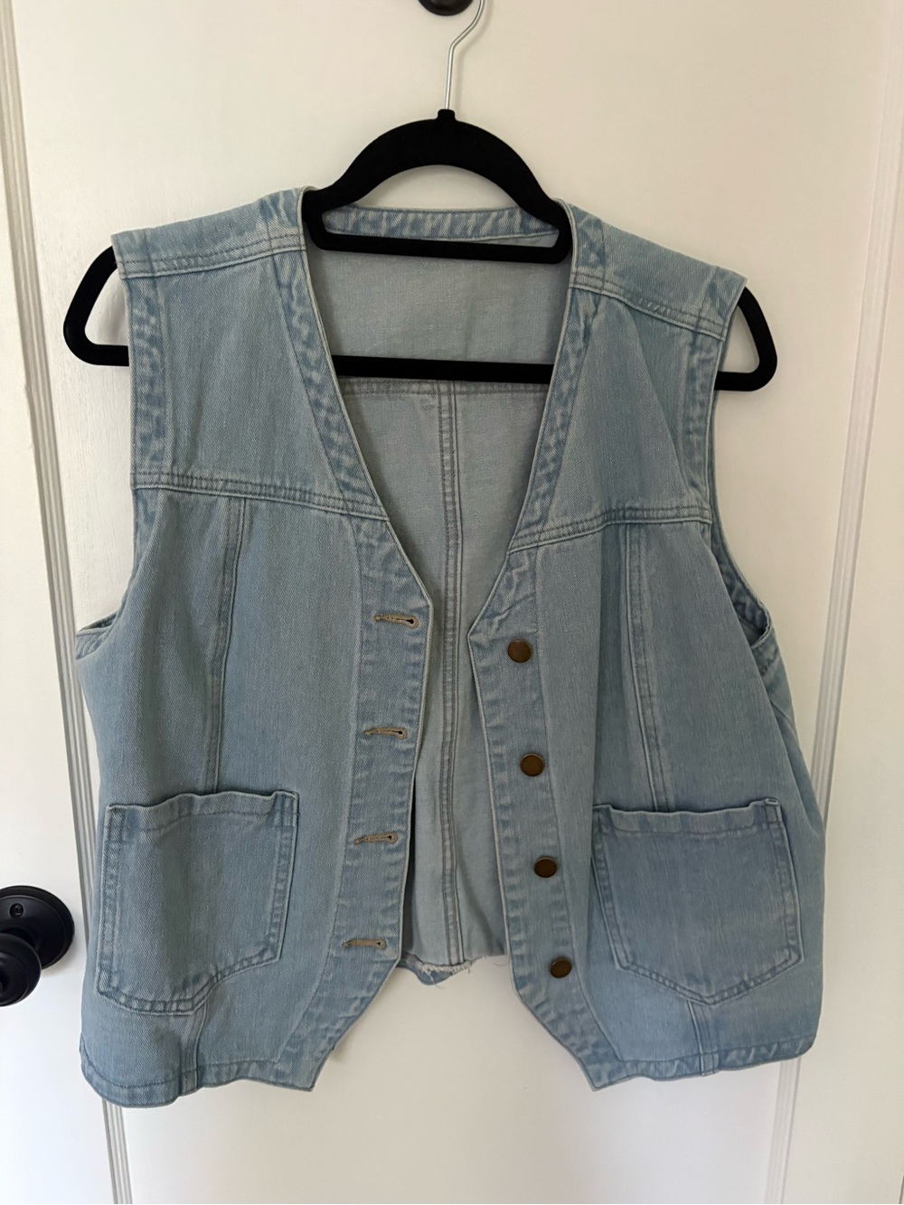 Light Blue Denim Utility Vest - Unbranded